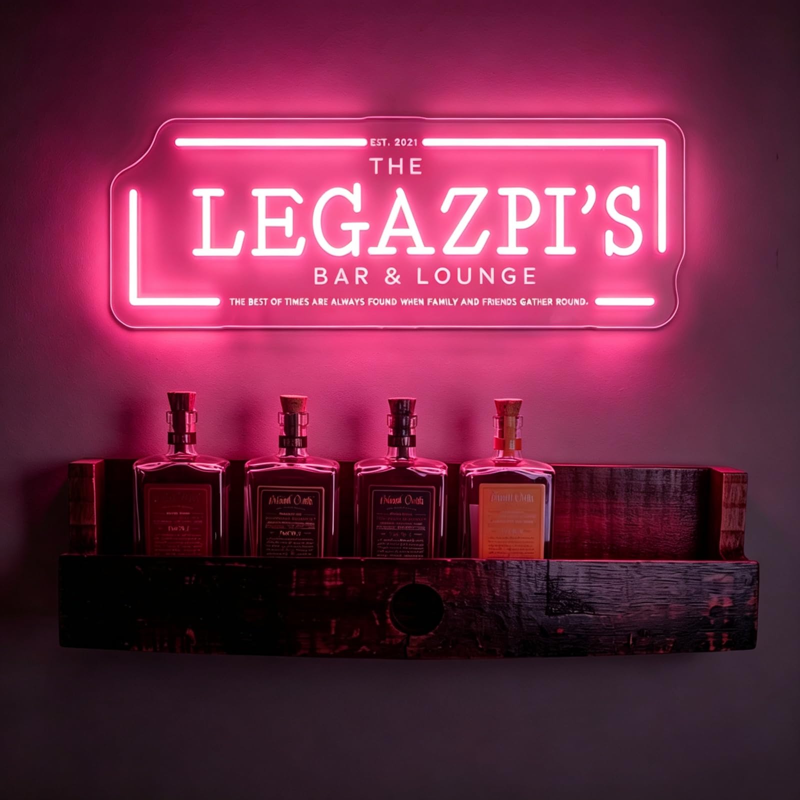 Indywidualnie zaprojektowany neonowy szyld do baru i salonu, spersonalizowany z imieniem i datą, neonowe światło LED do baru domowego, dekoracja ścienna, męska jaskinia, piwnica, pub, prezent