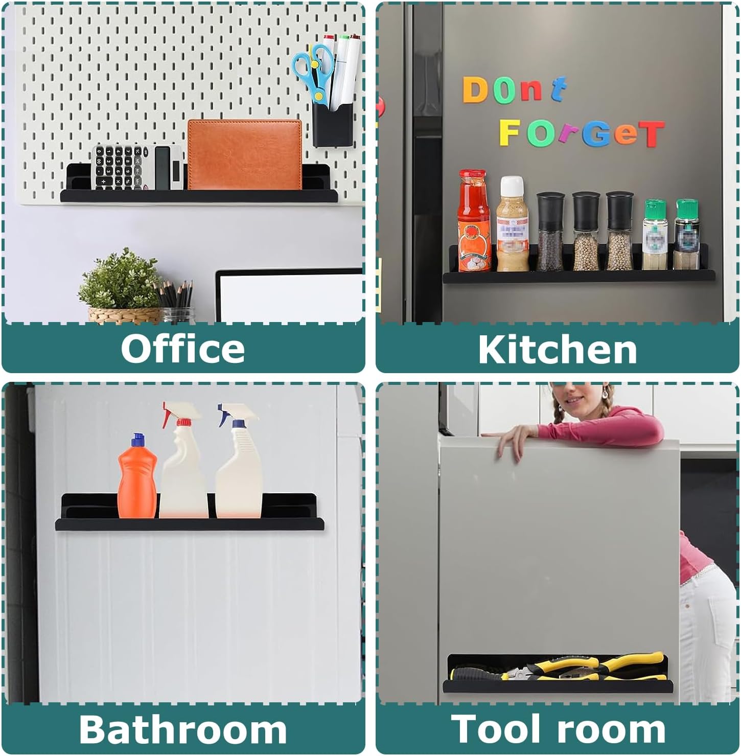 2pcs Magnetic Book Shelf for Whiteboard,Reusable Acrylic Magnetic Home Book Holder with Pen Container for Office,Classroom,Book Display Shelf for Teacher Kids Office Book,White