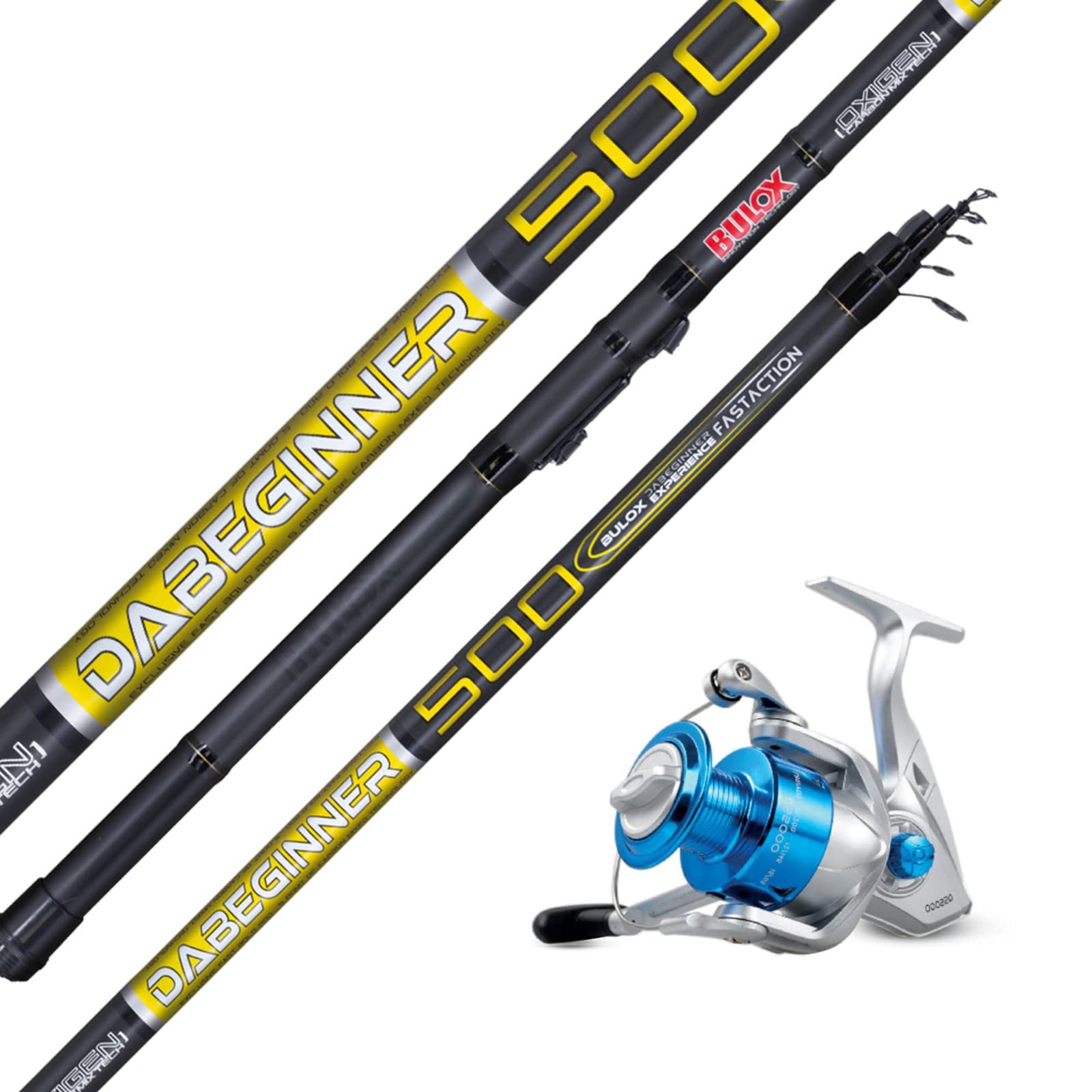 Combo Pesca Bolognese, Canna Da Pesca Bulox Dabeginner 5mt + Mulinello QS6000