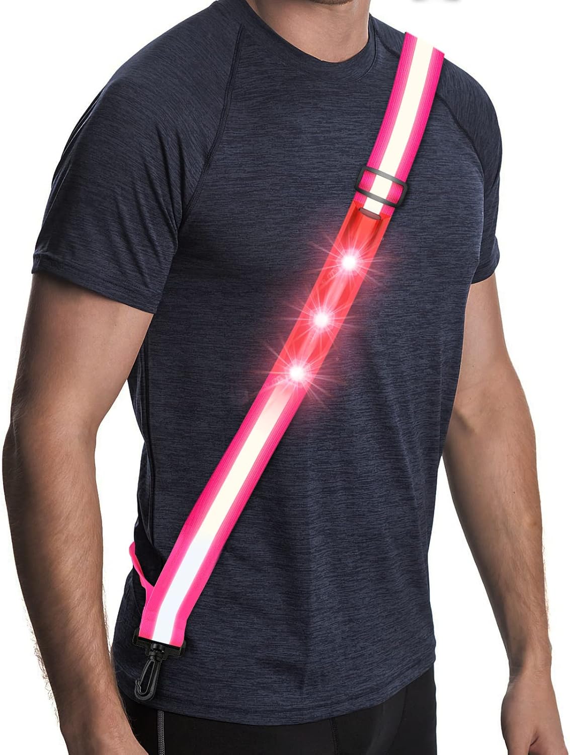 Led Running Belt Reflective Sash High Visibility Light Up Running Safety Gear Night Running Gear