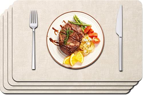 Maxpearl Faux Leather Placemats Set of 4 - Waterproof -