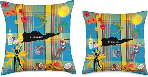 Miniatura 3 de MSW Clothing and Accessories St. Croix Vibes - Almohada (18 x 18 pulgadas), multicolor