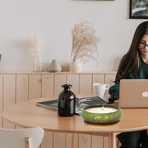 Miniatura 5 de Velas perfumadas, 3 mechas grandes de jazmín para el hogar, velas de aromaterapia de 17 onzas, regalos para mujeres, velas decorativas de soja