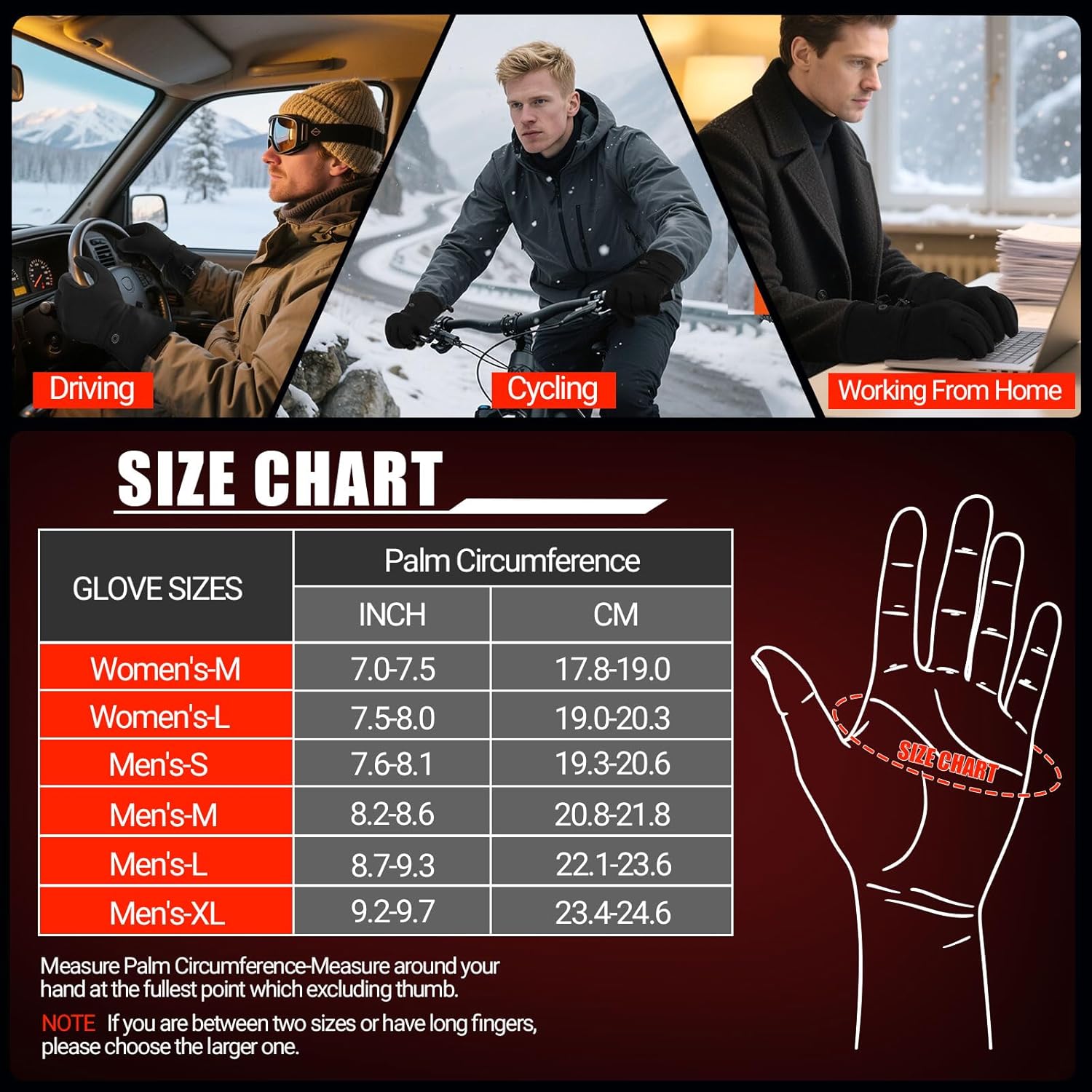 Heated Gloves for Men Women Rechargeable Waterproof Electric Motorcycle Gloves for SKI Snowboard Camping Hiking Camping - Image 3