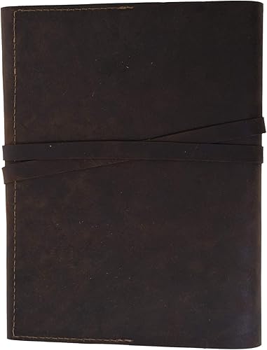 Miniatura 77 de Diario de viaje de cuero, cuaderno encuadernado vintage hecho a mano para hombres y mujeres, acabado antiguo, cuero de búfalo auténtico, papel