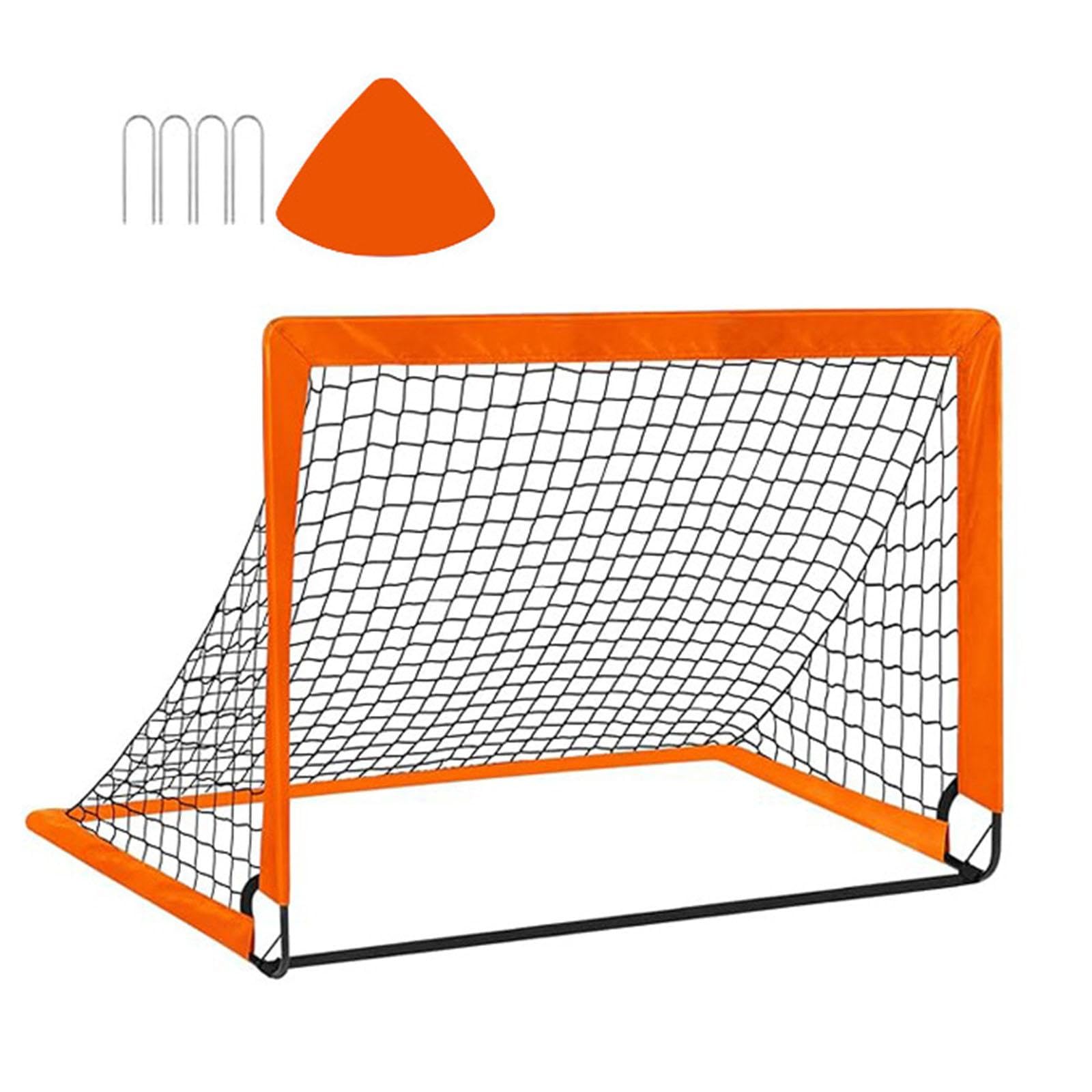 LOOM TREE Soccer Goal Net for Kids Compact Football Gate for Park Garden Outdoor Sport Orange | 1 Football Goal, 4 Stakes, 1 Carry Bag | Material ~ Polyester | Color ~ Orange-image-30