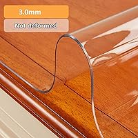 Vista 2 de Protector de mesa transparente para mesa de comedor, mesa de café, mueble de TV, escritorio de madera (39.4 x 47.2 in)