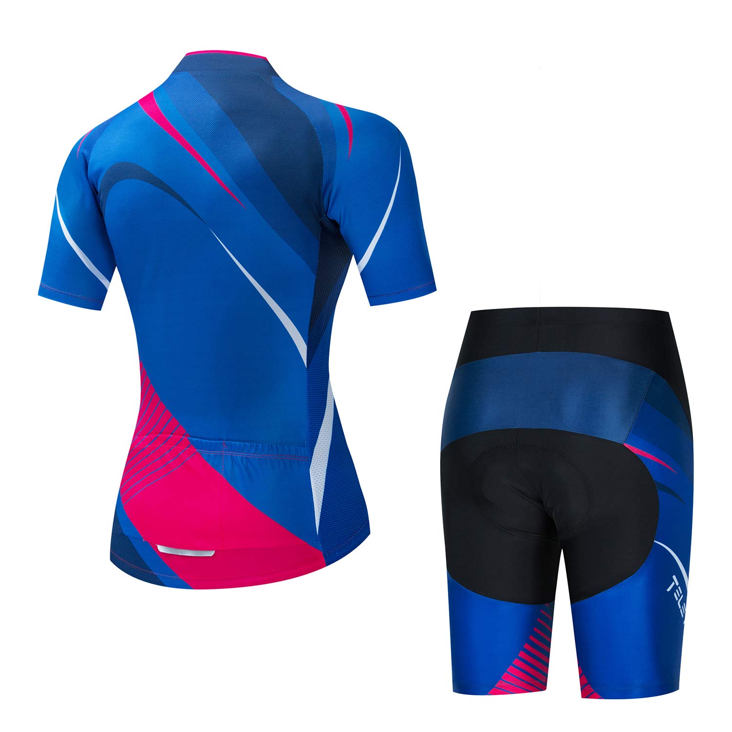 JPOJPO Damen Fahrradtrikot, kurzärmelig, reflektierendes Fahrrad-Shorts-Set