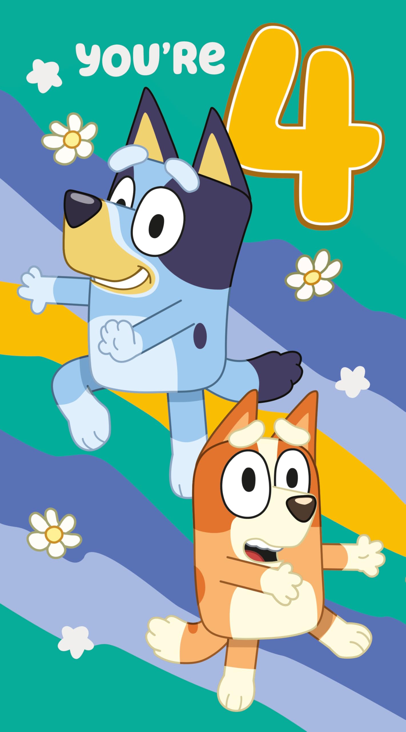 Danilo Promotions Ltd Bluey Birthday Card with Stickers, Age 4