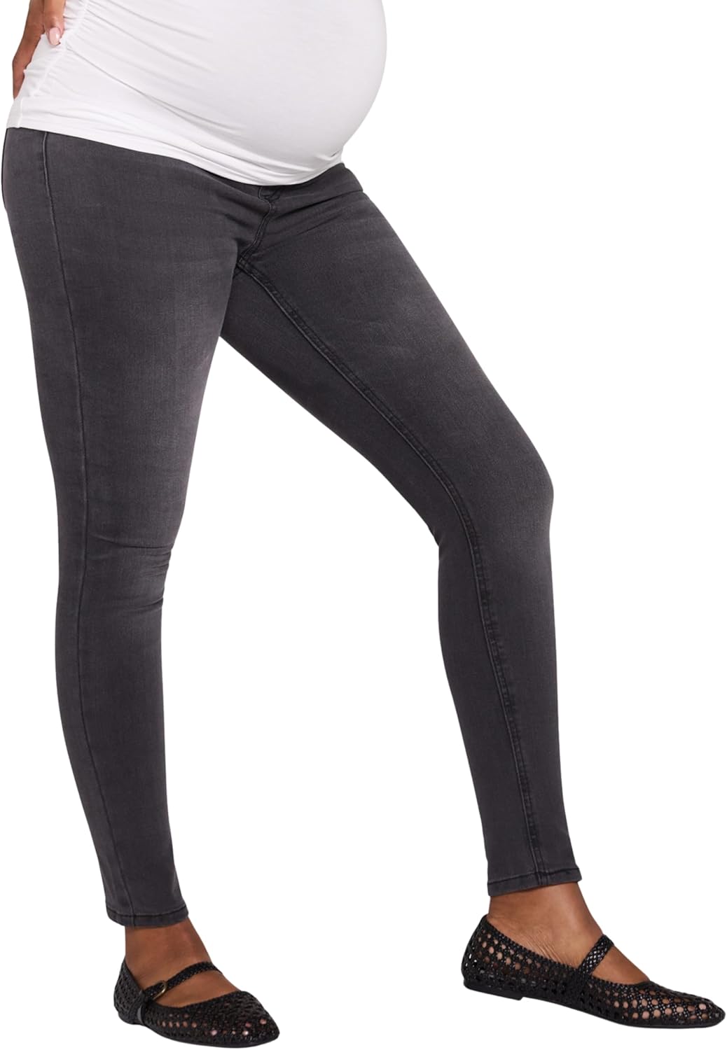 Motherhood Maternity Womens Secret Fit Over The Belly Skinny Ankle Denim Pregnancy Jeans - Image 3