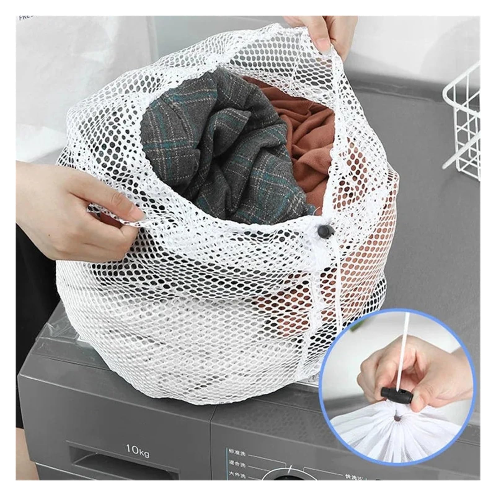 Sac De Rangement Ménager For Le Linge, 1 À 4 Pièces, Filet De Rangement En(B 60x80cm,1pcs)