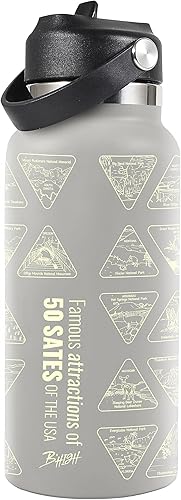 FIT VIIR Vaso aislado al vacío de acero inoxidable con tapa y popote para agua, té helado o café, licuado de frutas y más, nueva versión (gris claro)