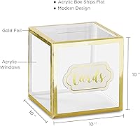 Vista 6 de Kate Aspen Caja de tarjetas de boda, tamaño único, transparente/dorado
