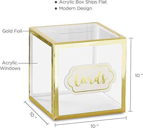 Miniatura 6 de Kate Aspen Caja de tarjetas de boda, tamaño único, transparentedorado