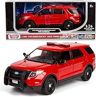Vista 1 de Motormax All Star Toys 1/24 Departamento de Bomberos Diecast Modelo 2015 Ford Police Interceptor Utility Jefe de Bomberos, Vehículo Jefe