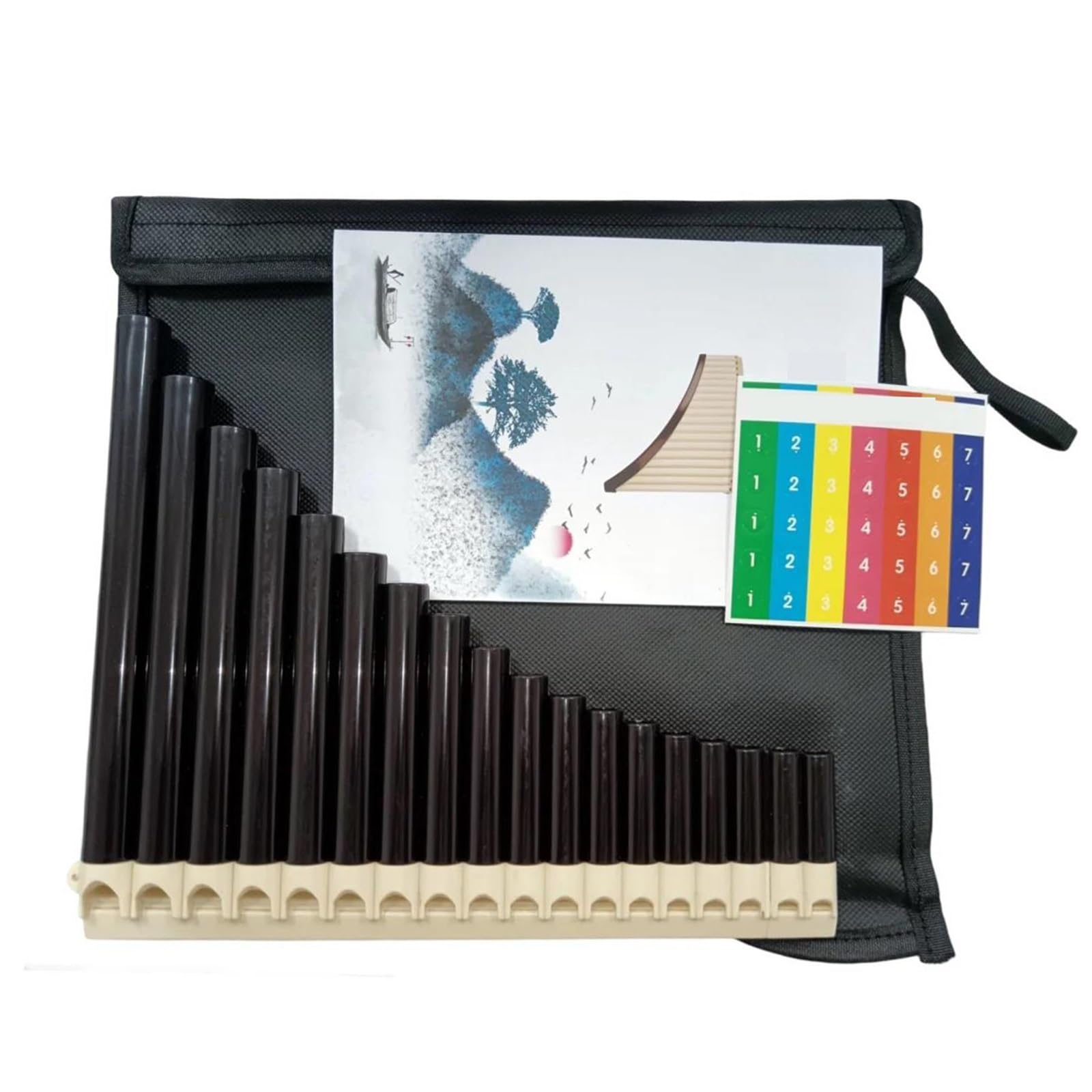 Flauto Di Pan Strumento A Fiato In ABS Fatto A Mano Con Flauto Di Pan 18 Flauti Di Pan Strumenti Musicali Popolari Portatili(Black)