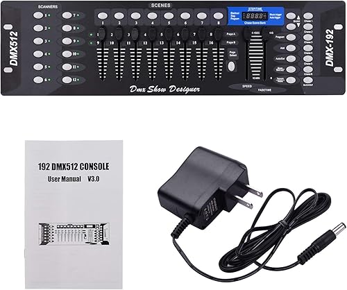 Miniatura 2 de JINGFENG DMX512 Panel de consola controlador de luz 192CH Función de programación Activado por sonido con antena de pantalla LED para escenario DJ
