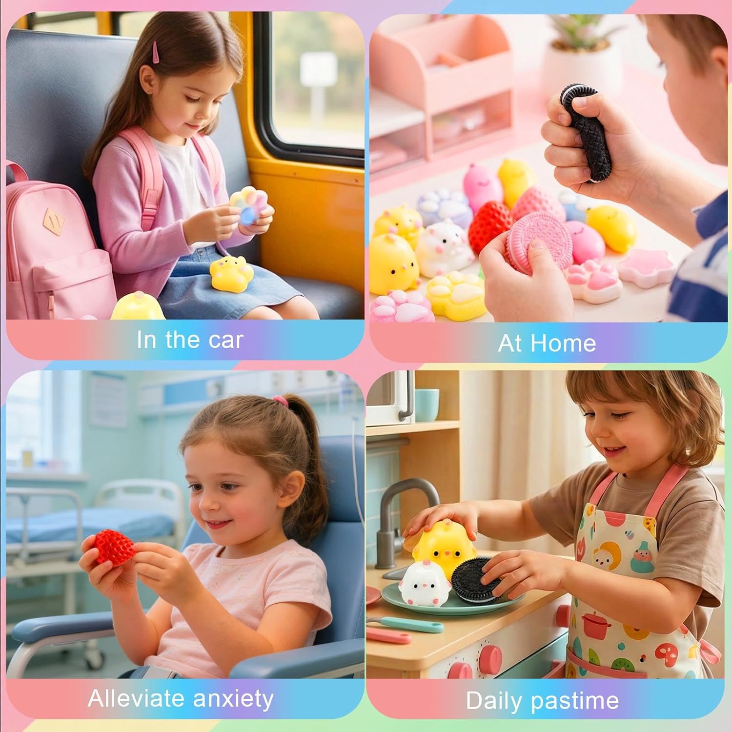 Squishy Pack, Fidget Toys Kit, Include taba Squishies Party Favors for Kids 4-8 8-12 Treasure Box Toys for Classroom Birthday Xmas Gifts for Girls Boys Goodie Bag Stocking Stuffers for Teens
