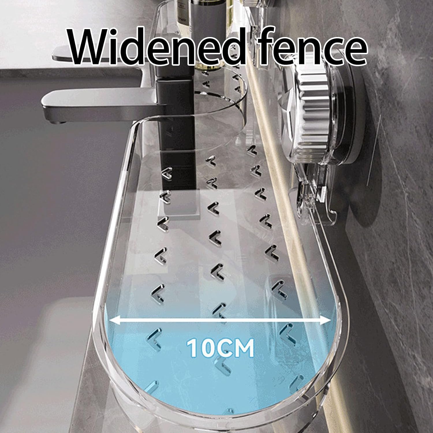 Rustproof Shower Organiser for Shampoo Wall Mounted Suction Cup Storage Rack Space Saving Bathtub Accessories Holder Rustproof Bathroom Storage