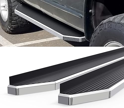 Miniatura 4 de HD Ridez Estribo de estilo plano de 6 pulgadas pulido compatible con Dodge Dakota 1999-2000 Quad Cab y Dodge Durango 1997-2000 (barras laterales de