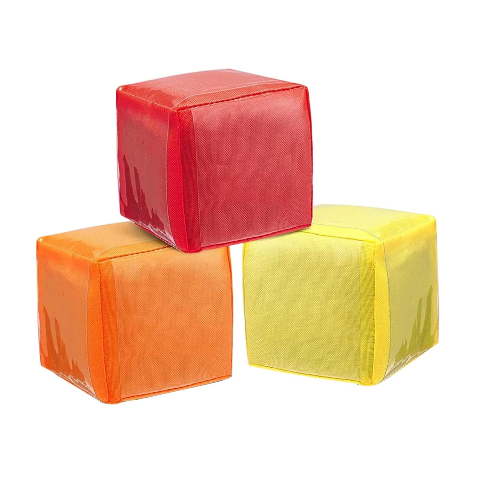 3Pcs Dice with Pockets for Kids 3.9 inch Large Props Soft DIY Picture Blocks