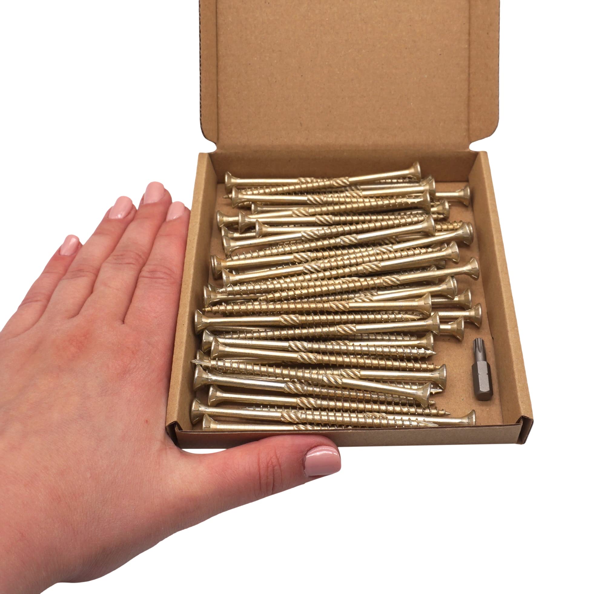 SKIR'CO (Pack of 50 pcs) Universal Zinc Plated Steel 5.0 x 90 mm Yellow Wood Screws, Countersunk Head, Torx Head, Type 17 - Image 4