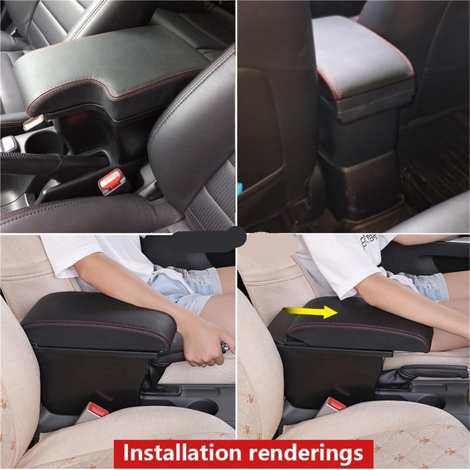 Bandeja de Silicona para Consola Compatible con Mazda CX-3 Mazda 2 Reposabrazos Caja de almacenamiento Reposabrazos de coche Accesorios de coche Carga USB(B3genuine leather)