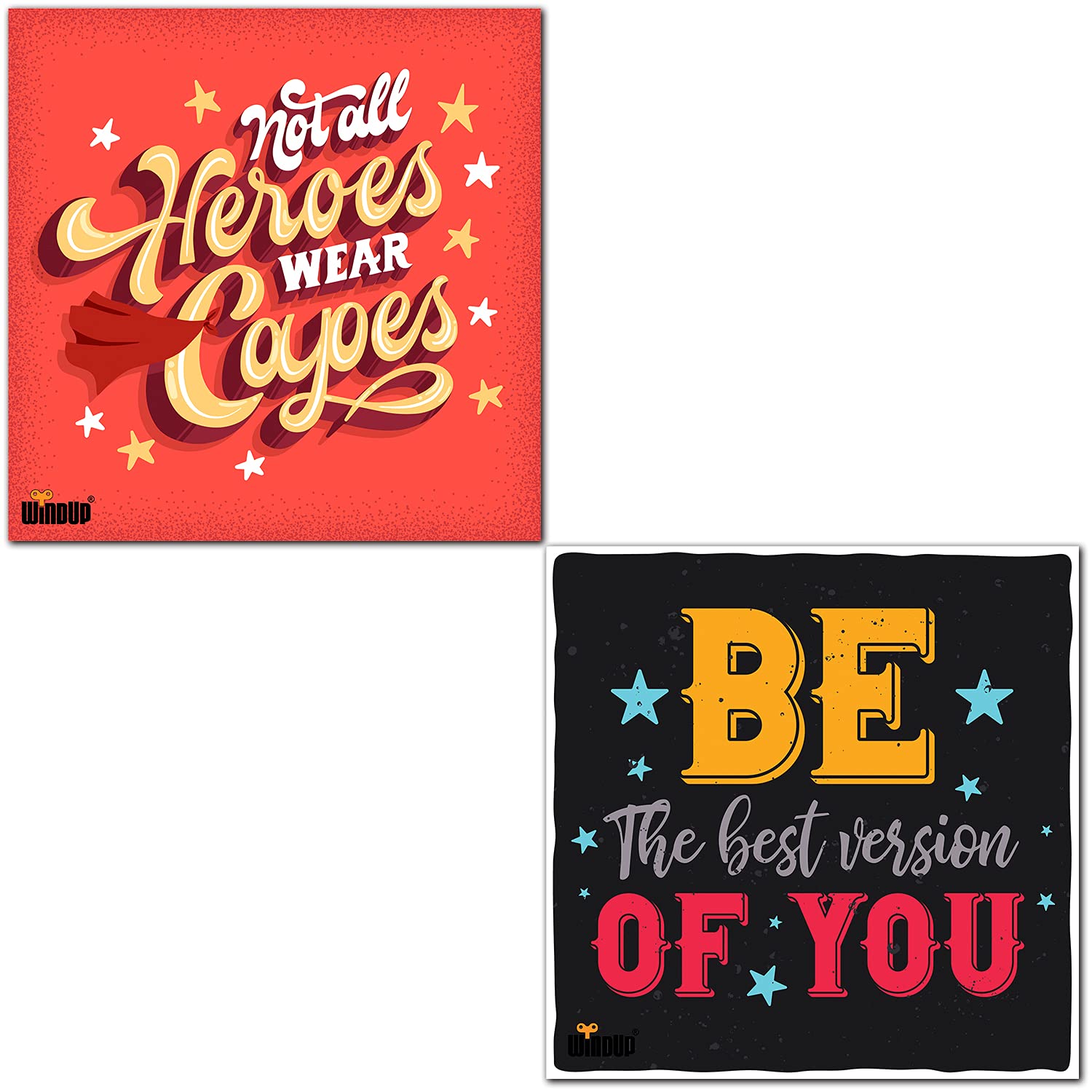 Windup Fridge Magnets - Motivational Quotes Magnet - Inspirational Quotes Magnets - 4 x 4 inch - Set of 6 (Set - E) 4