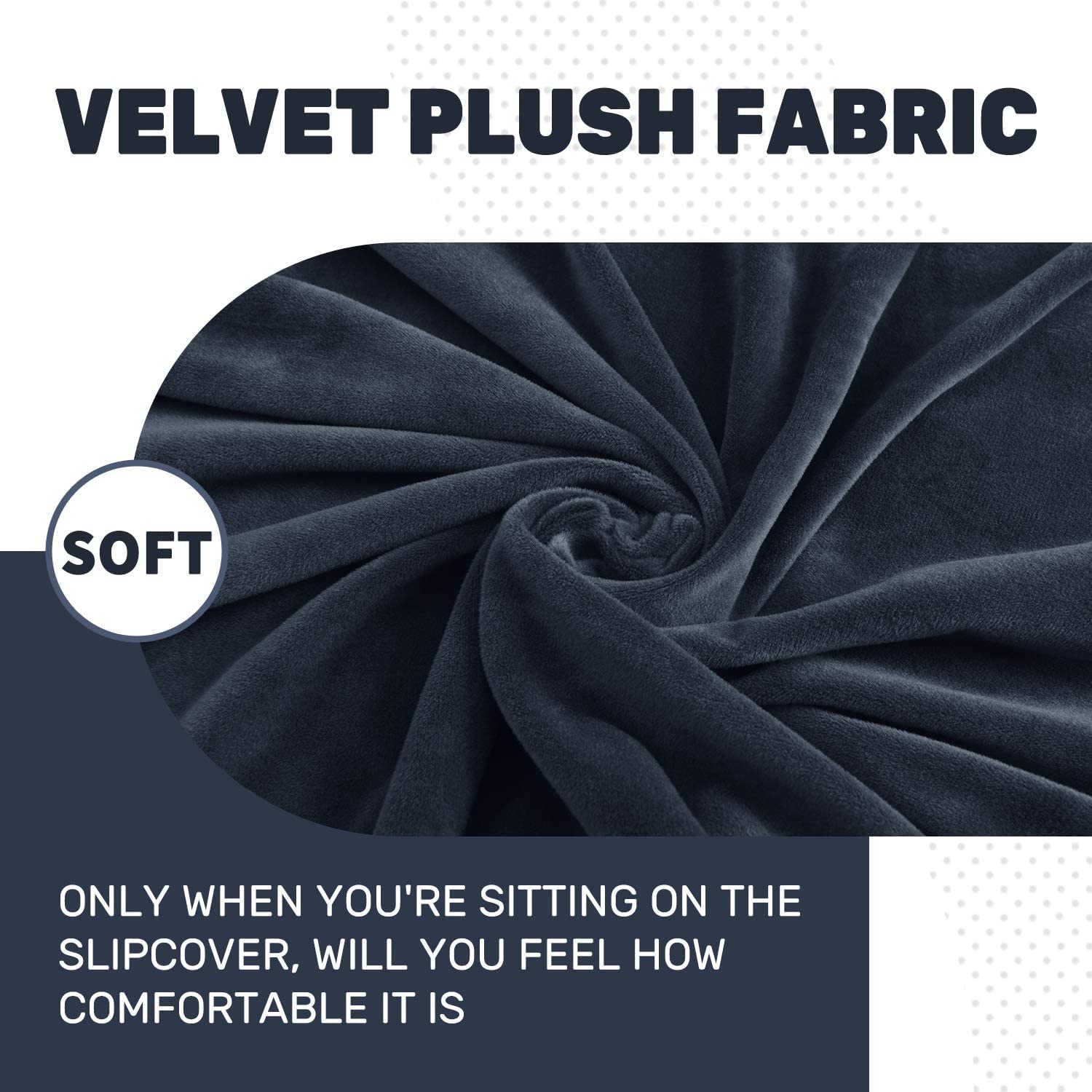 CHELZEN Copridivani in velluto Copridivano elastici spessi a 2 posti per cani animali domestici Fodera per divano Love Seat Protezione per mobili per soggiorno (2 Posto, Blu Navy)