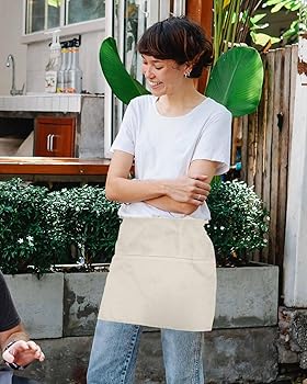 Amazon.com: Anzona Cream Server Aprons with 3 Pockets