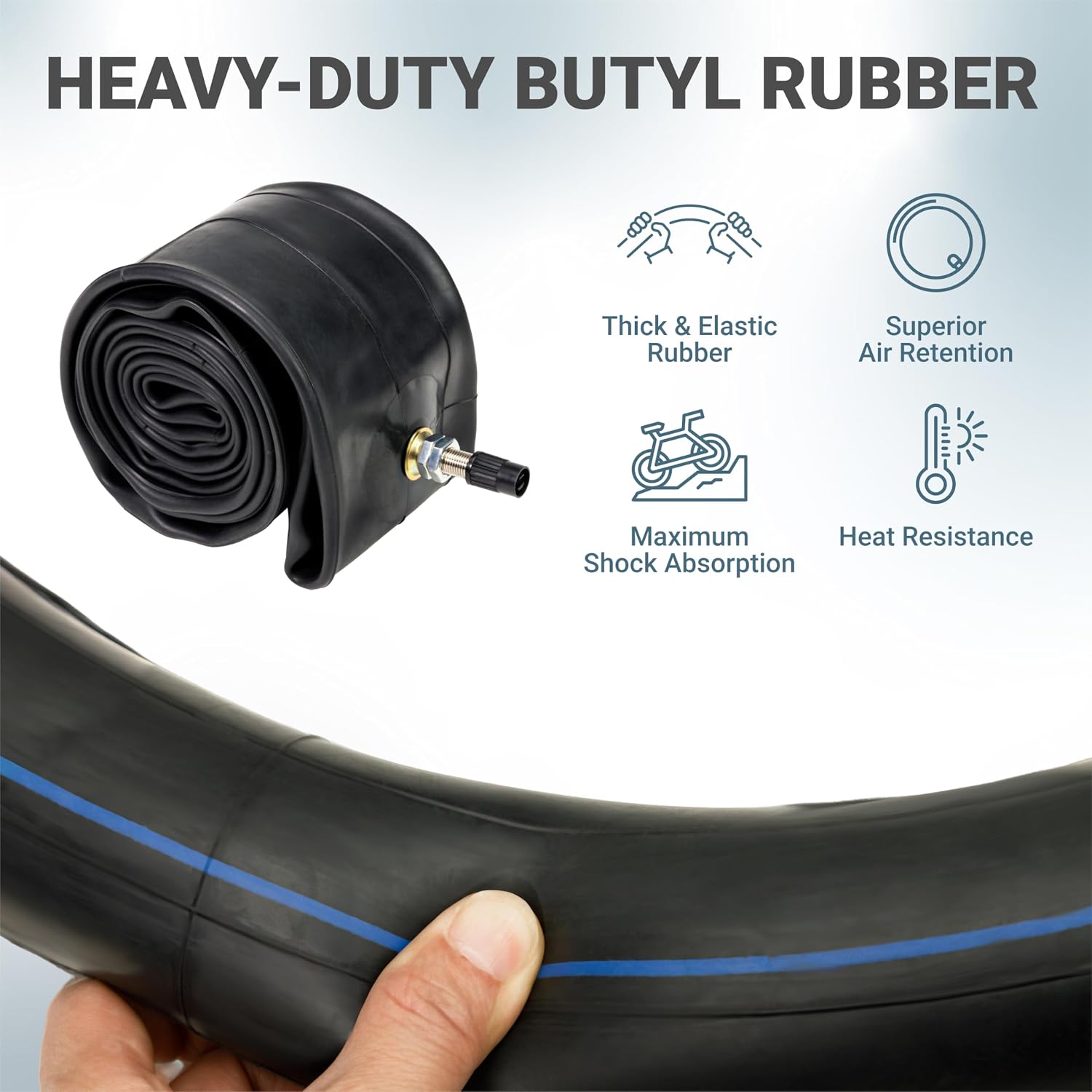 BlueStars 2.75/3.00-19" Motorcycle Inner Tube – 2.5mm Heavy-Duty Butyl Rubber – TR4 Straight Valve Stem – Fits 2.75-19 3.00-19 70/100-19 80/100-19 – Compatible with Surron Talaria Segway – 2 Packs