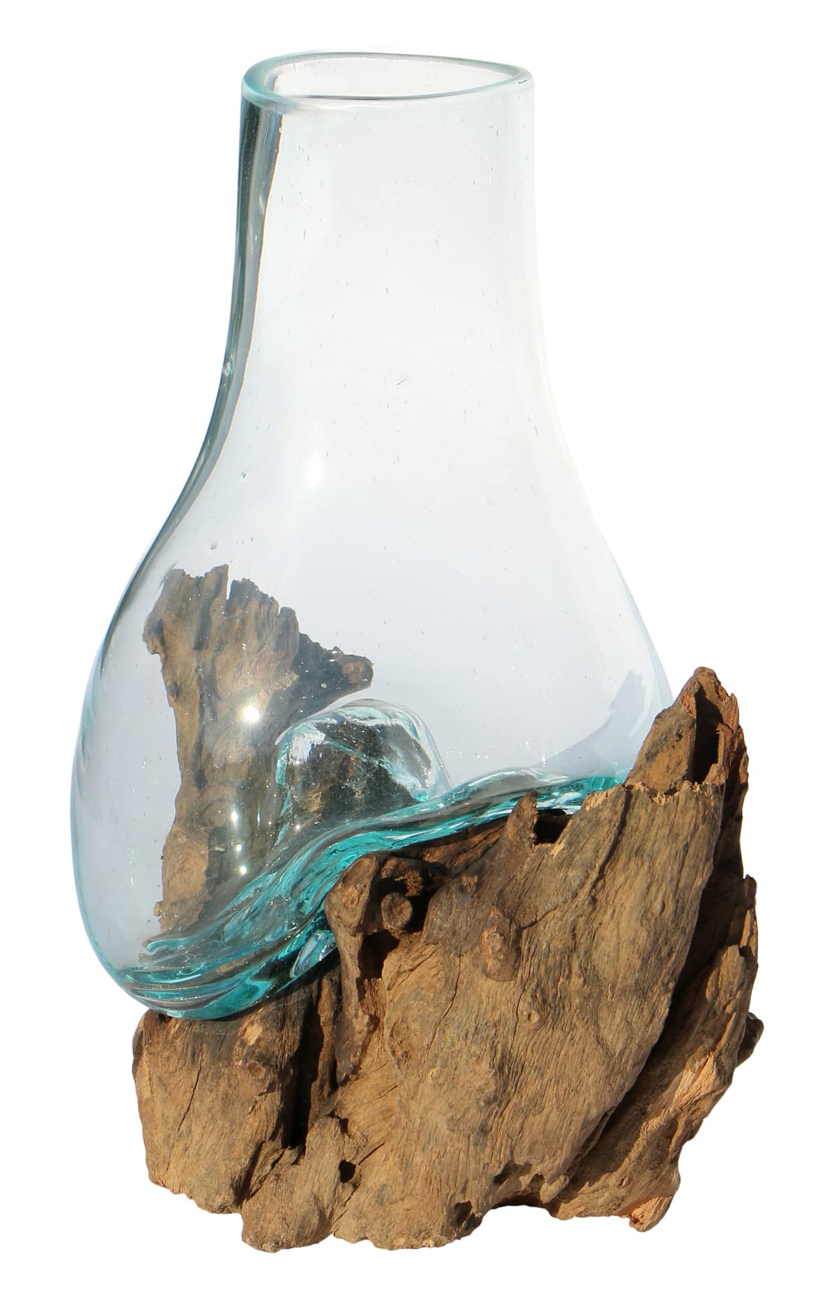 Vaso in vetro con radice di legno, stile moderno, idea regalo per la decorazione, misura M