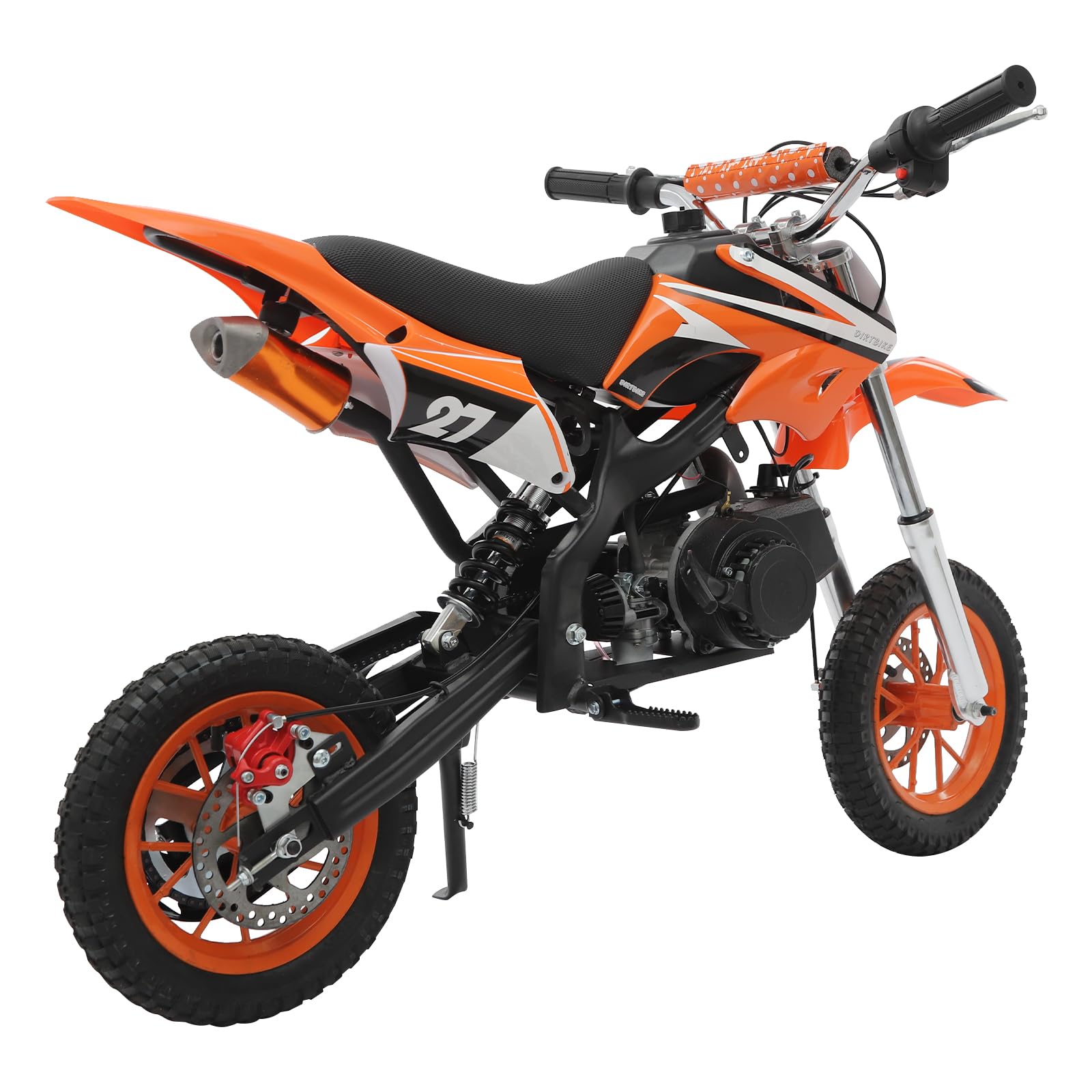 Dirt Bike de 49 cc, para niños y jóvenes, de 2 tiempos, 8 pulgadas, 2 tiempos, método de arranque manual, frenos de disco, hasta 50 km/h, máx. 80 kg, Motorsport Pocket Crossbike