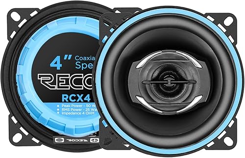 RECOIL RCX694 Echo Series - Sistema de altavoces coaxiales de audio coaxial para automóvil de 4 vías de 6 x 9 pulgadas con rejillas, se vende en