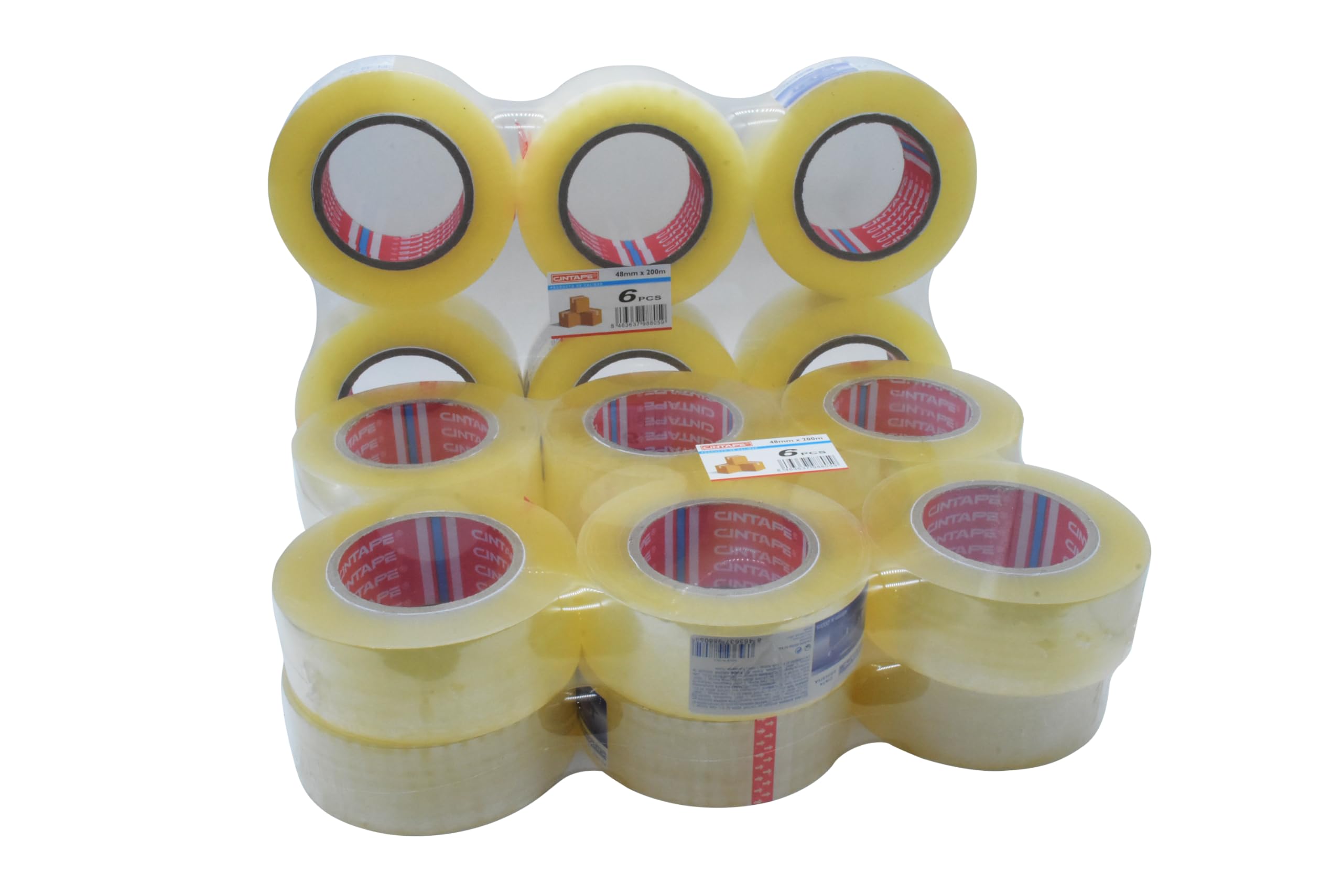Cinta para Embalar Precinto Transparente 48mm×200m Paquete 18 Rollos Cinta de Embalaje extra Fuerte Cintas adhesivas para cajas
