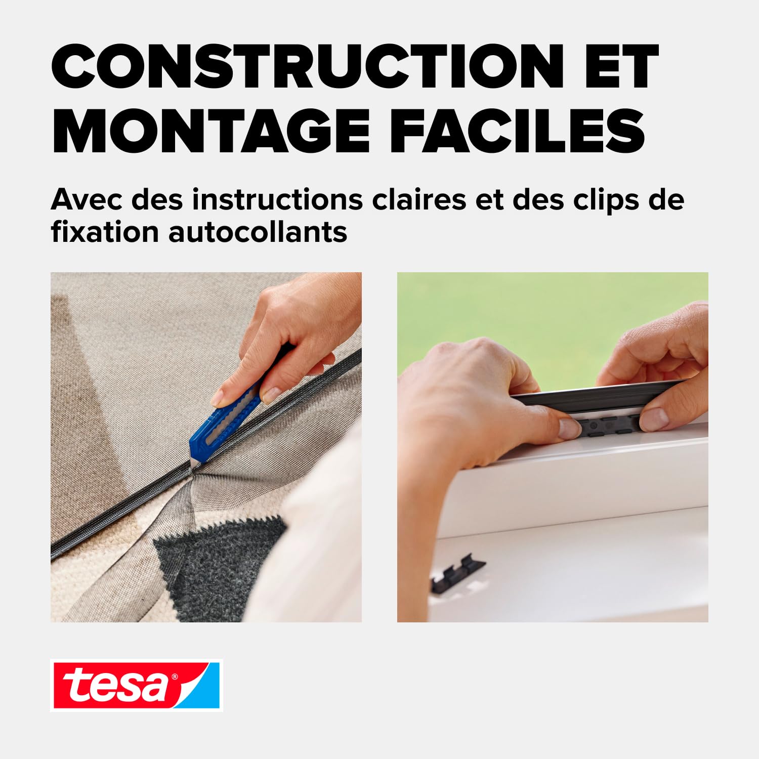 tesa Insect Stop Moustiquaire à Clipser - Grande Fenêtre - 1,2 x 2,4 m