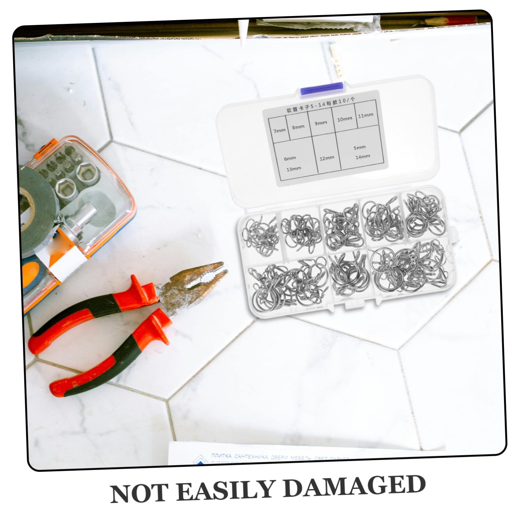 Alipis 100Pcs Spring Hose Clamps for Automotive and Motorcycle Manganese Spring Clips Flexible Wire Hose Clips for Line and Tubing