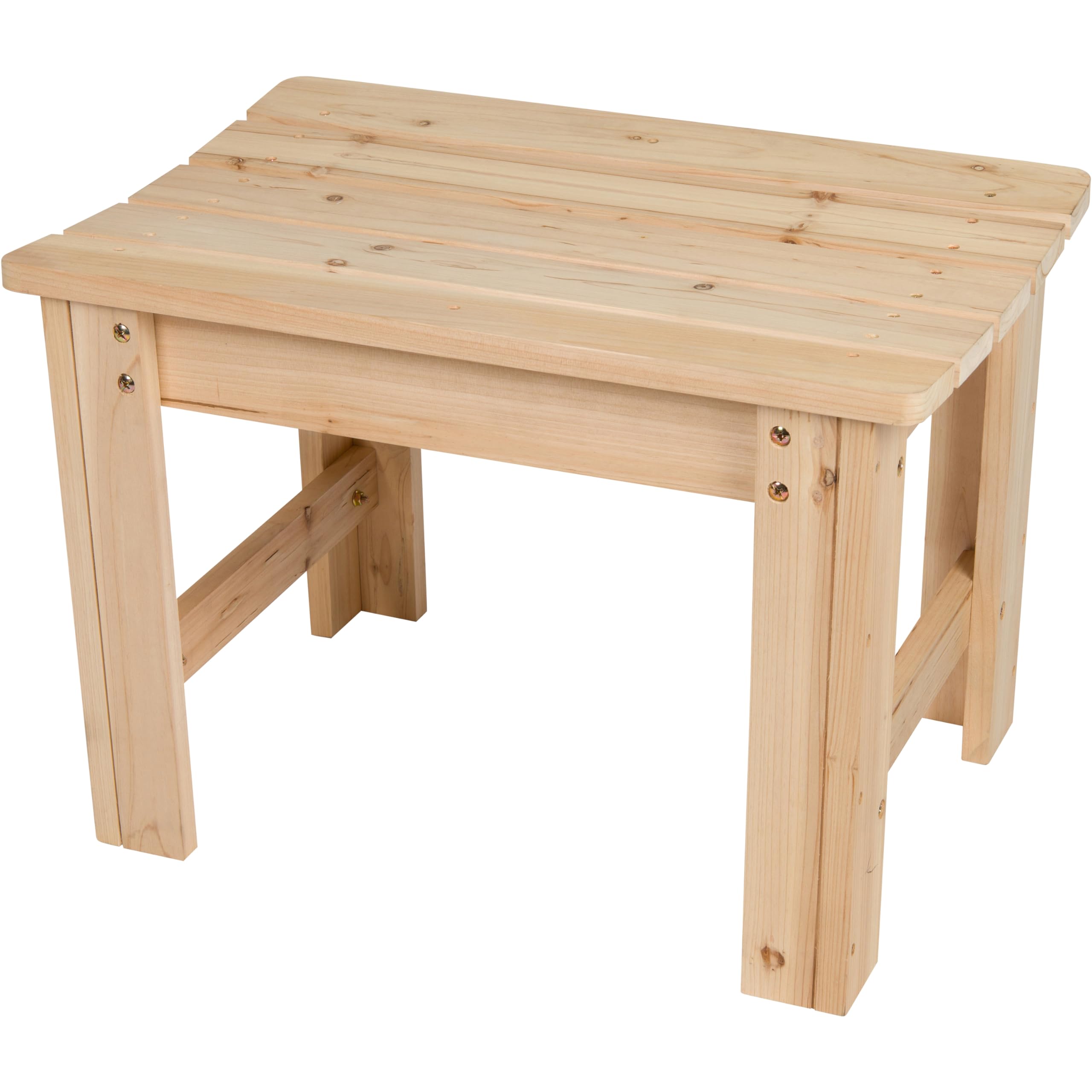 SHINECompany Outdoor Wood Backless Patio Garden Bench, 2 Ft, Natural