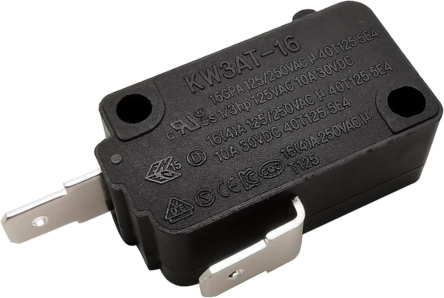 Microwave Oven Door Switch Replacement Part, 16A 125VAC, KW3AT-16 (Downward Compatible with KW3A-16), Normally Closed - 1Pc