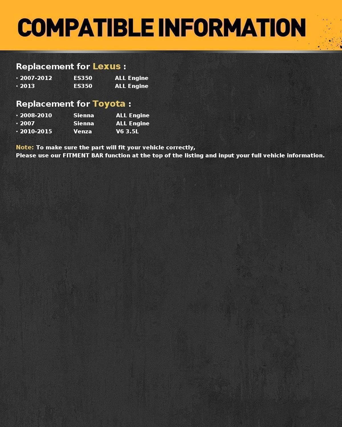 KAC A/C Compressor Compatible with Lexus ES350 2007-2013, with Toyota Sienna 2007-2010, Venza 2010-2015 3.5L, Air Conditioning Compressors Replace for 158366