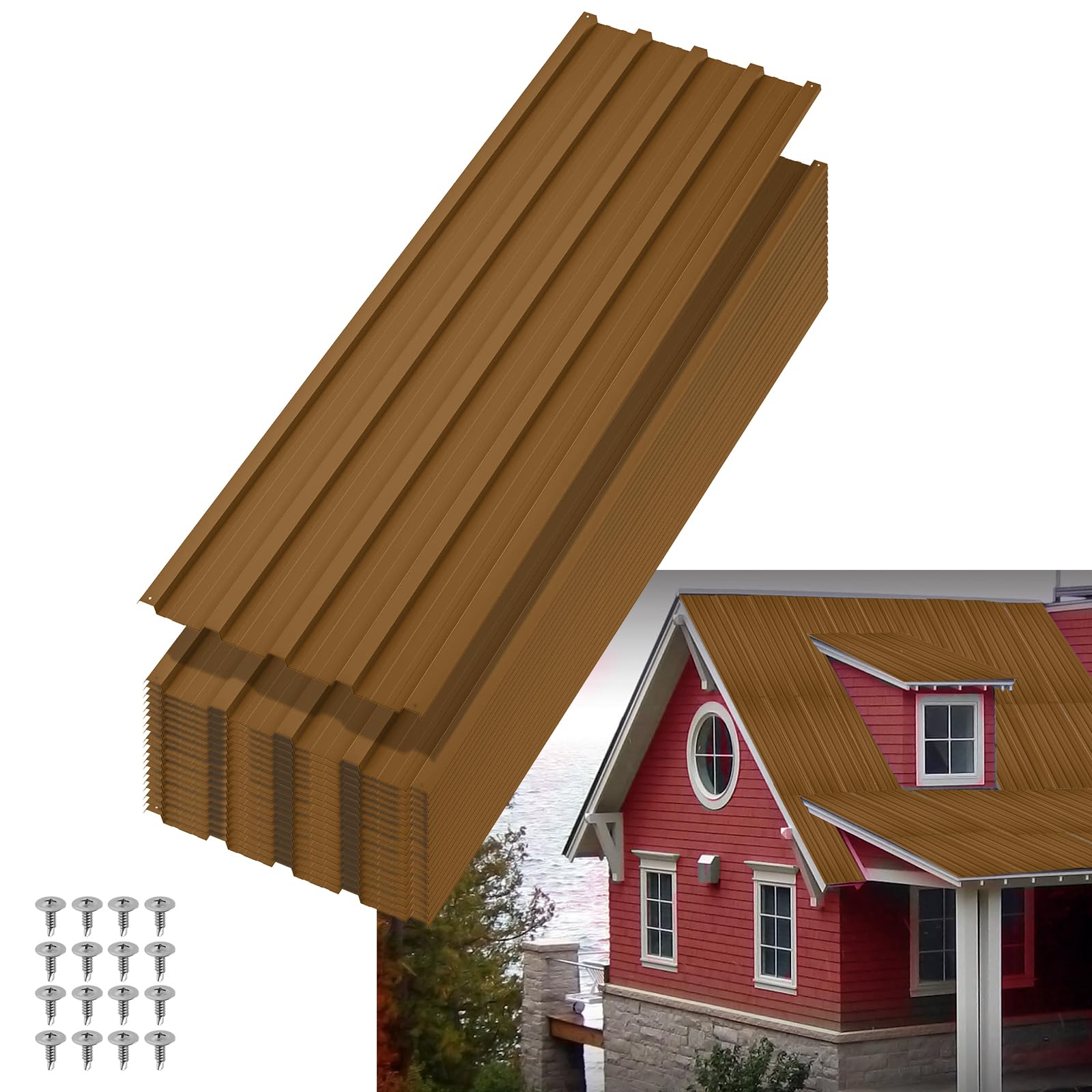 Photo 1 of ***PHOTO REFERENCE ONLY***  WHITE CORRUGATED METAL***

Garvee Metal Roofing Panels, 20 Pcs Waterproof Corrugated Metal Roof Panels, Heavy Duty Galvanized Steel Roof Sheets with Screws for Carports, Porch, Pergola, Easy to Install, 60.63 in x 16.77 in