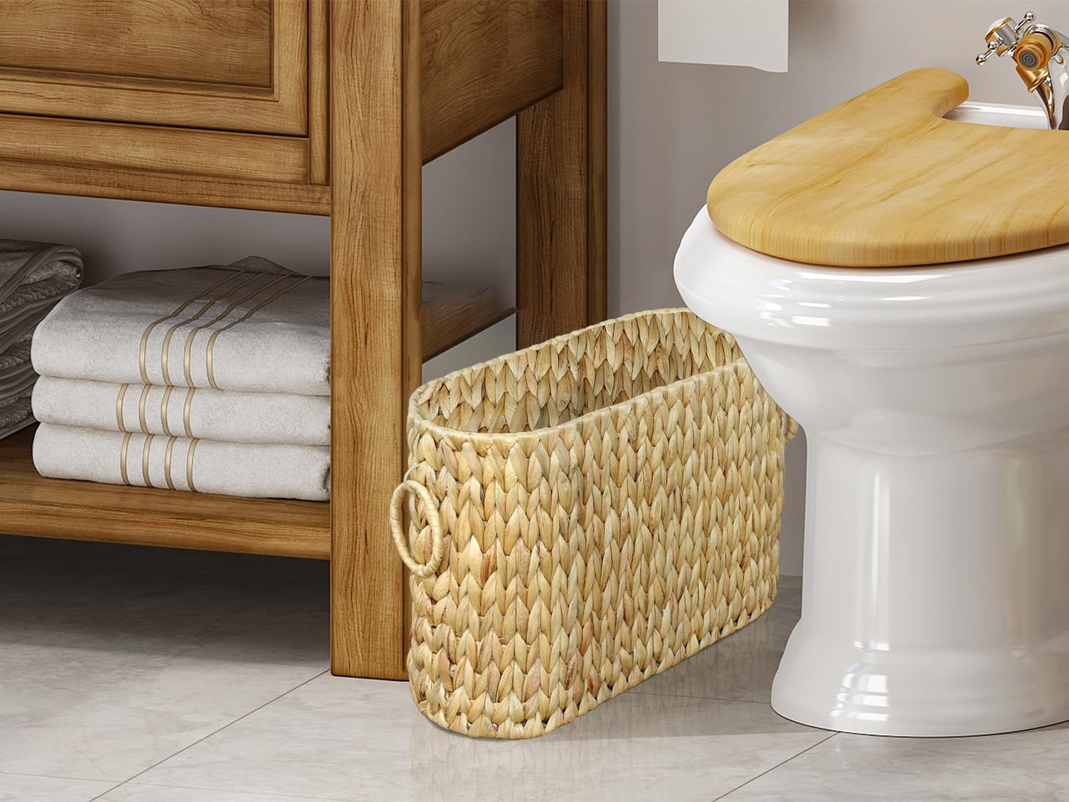 Toilet Paper Storage Basket and 2Pack Scalloped Basket Set