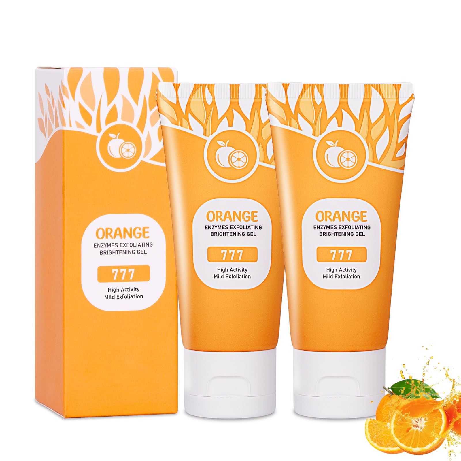 Orange Exfoliating Gel, Orange Exfoliating Face Scrub, Gentle Purifying Peeling Gel, Deep Cleansing Face and Body Exfoliation