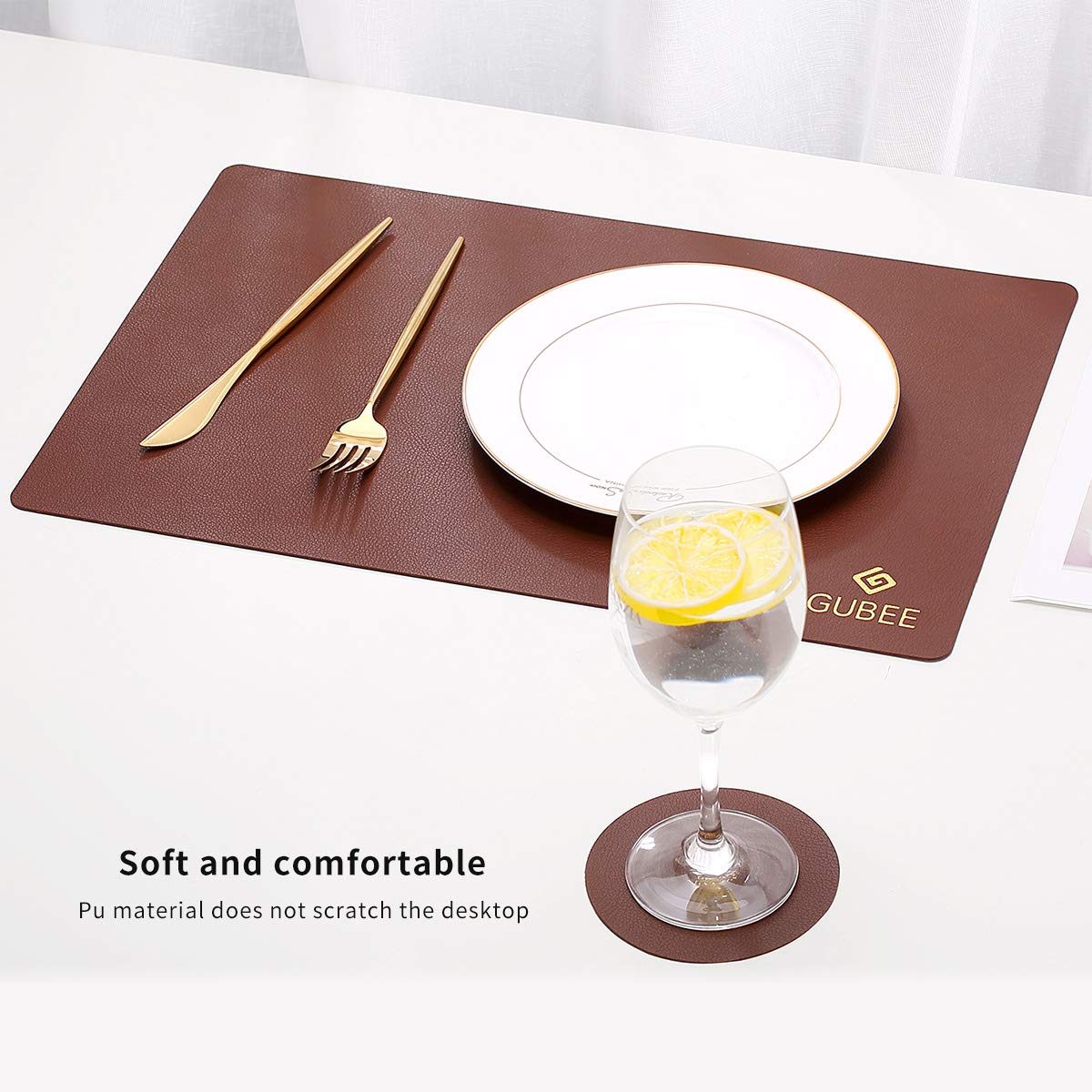Sottobicchieri 13 Pezzi Set Di 4 Tovagliette All'americana Double-face In Finta Pelle, Per Decorazione Tavola Feltro