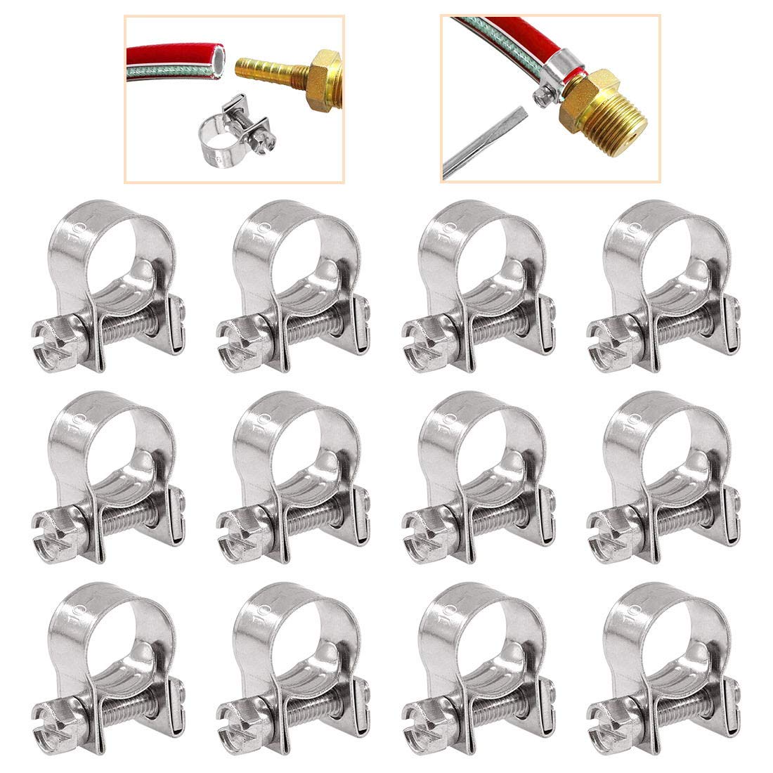 Collier de serrage tuyau injection carburant acier inoxydable 10-12 mm