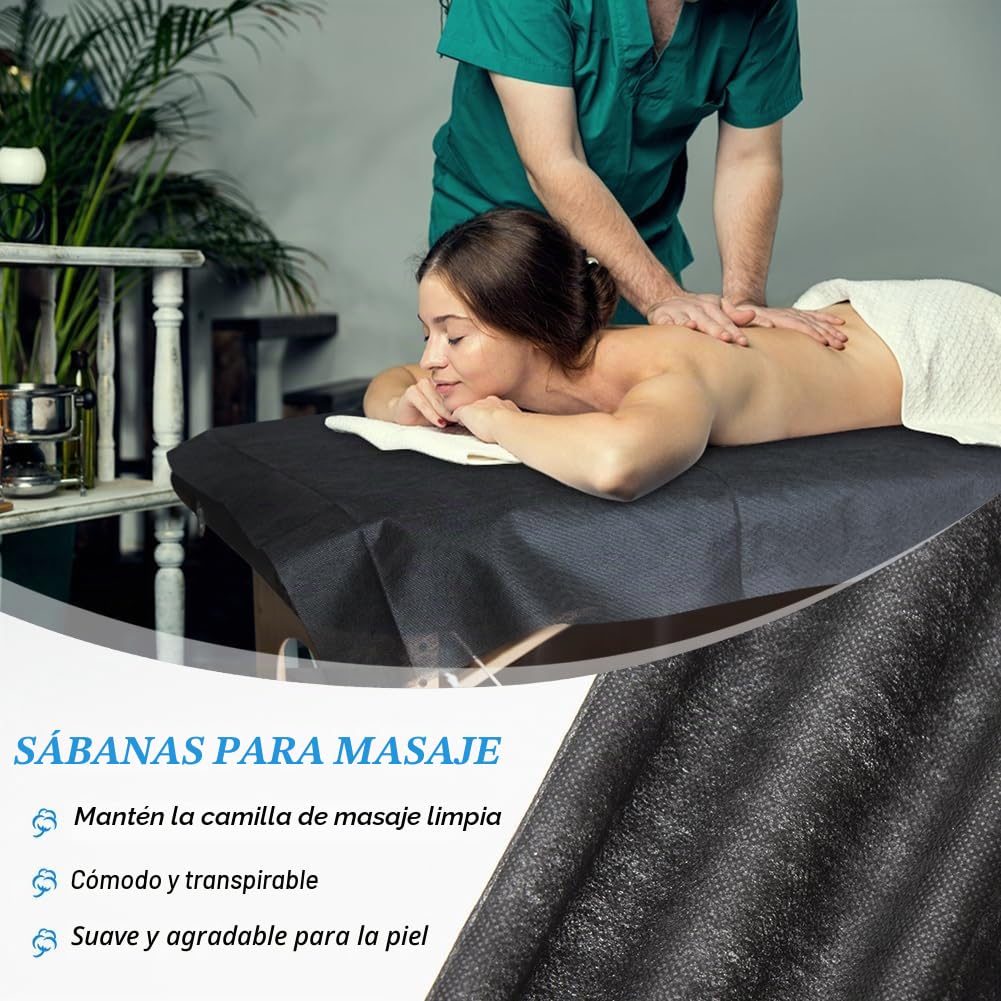 50PCS Sábanas Desechables, 80 x 180cm Sábanas Desechables para Camillas, Sábana de Camilla Desechable Sábanas Desechables no Tejidas para Masajes, Belleza, SPA