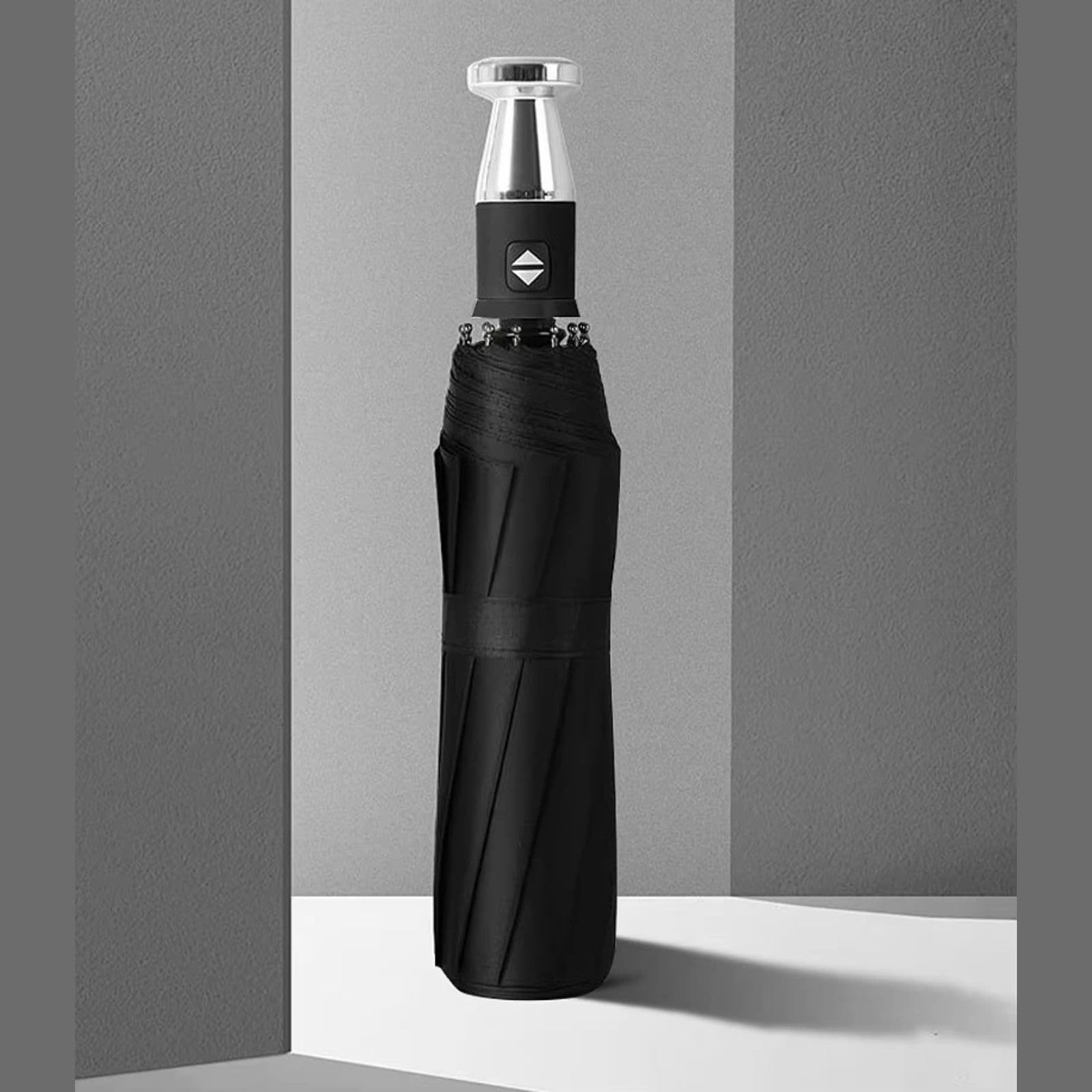 Compact Folding Umbrella, Automatic Open/Close, Black, 105cm Diameter, 32cm Folded Length-image-33
