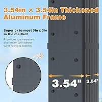 Vista 3 de MUPATER Pérgola para exteriores de 10 x 13 pies, pérgola de aluminio con toldo resistente a la intemperie, toldo retráctil para patio trasero