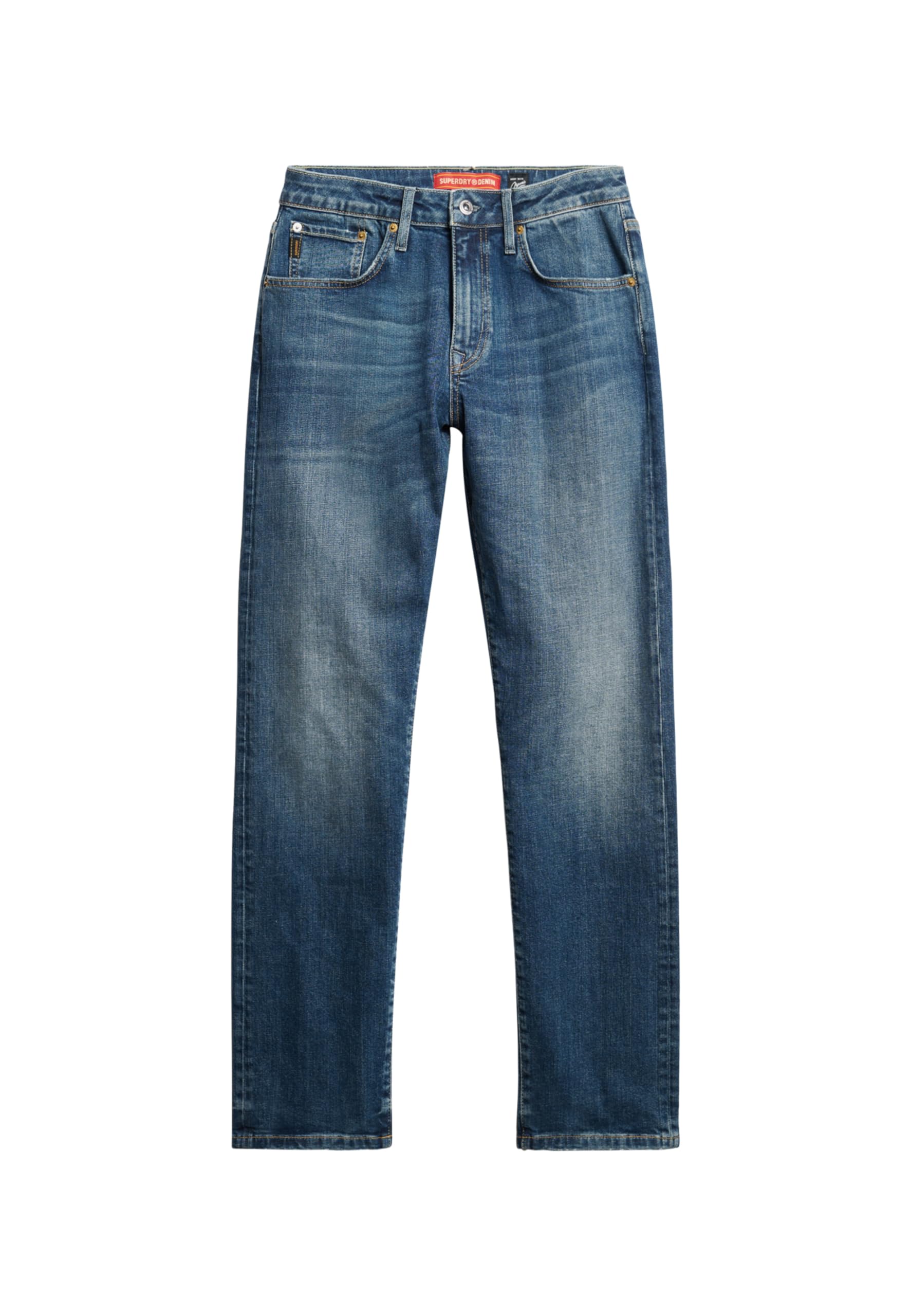 Superdry Men's Bleu Organic Cotton Straight Slim Jeans