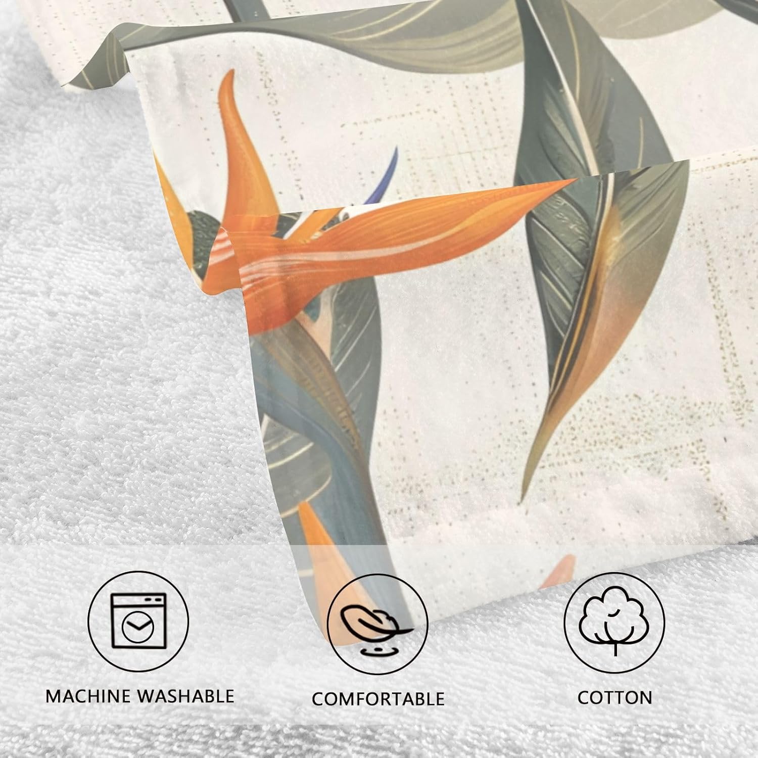 Bath Towel Bird of Paradise Cotton 2-Piece Body Towels Set for Shower Quick Drying Towel Set